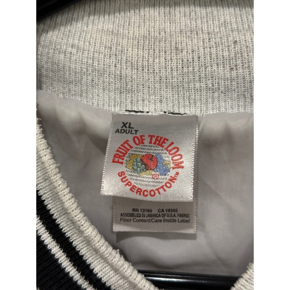 Vintage Fruit of the Loom D.A.R.E. Varsity Jacket Mens XL Grey Black Supercotton - Picture 6 of 11